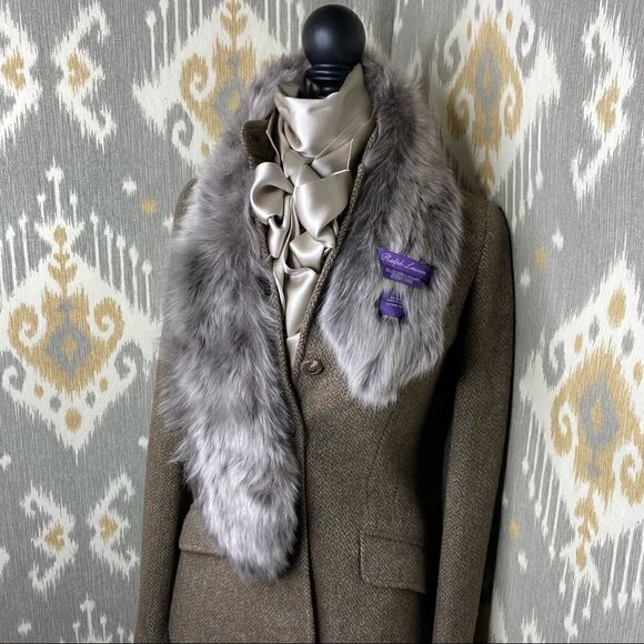 Ralph Lauren Collection * Fall 2014 Gray Italian Lamb Shearling Pull-Thru Collar - Picture 11 of 16